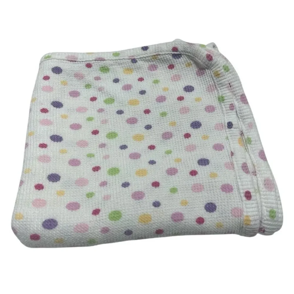 Koala Baby Waffle Weave Polka Dot Blanket White Pink Purple Green Yellow